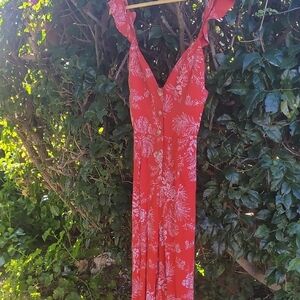 Free People Jump Suit Jumper Sleeveless Wide Leg SZ S